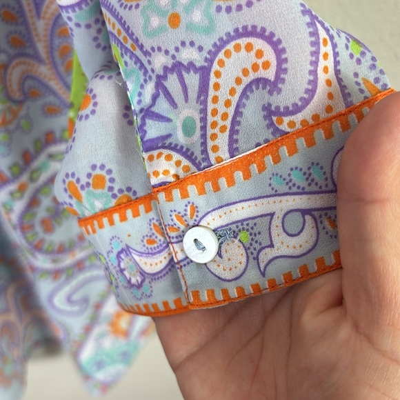 Gretchen Scott Paisley Paradise V-neck Top Tunic size XL - Picture 6 of 6